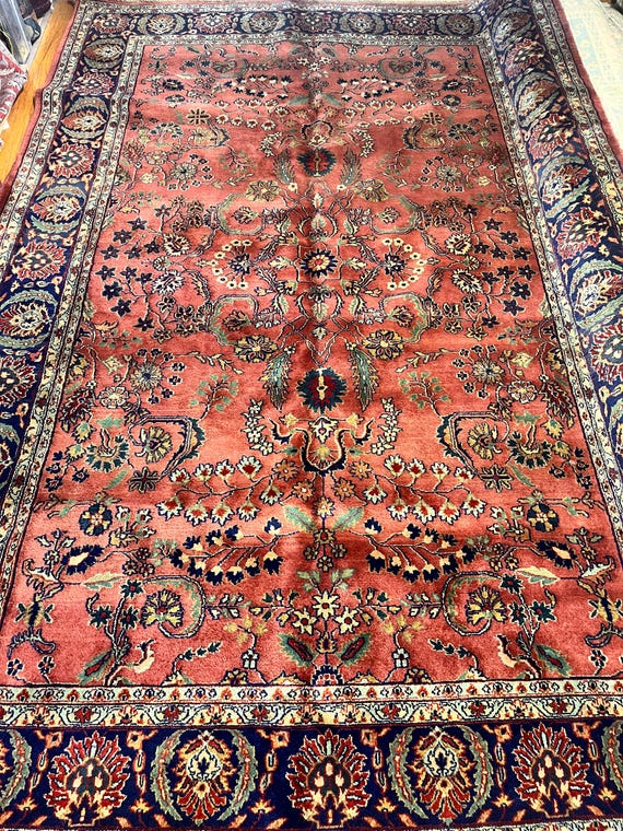 Semi Antique Sarouk 6’8” x 9’10” Hand Knotted Rug
