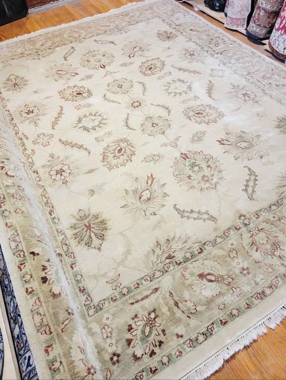 Vintage Turkish Oushak Hand Knotted 8’ x 10’ Wool Rug