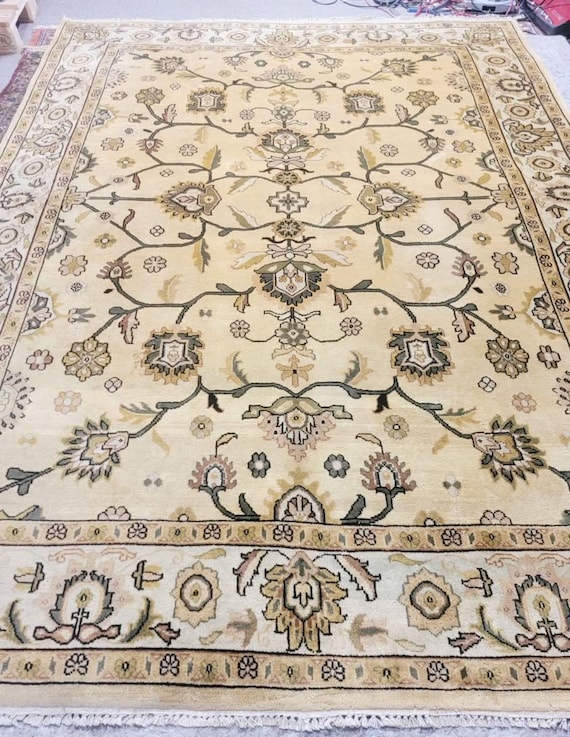 Vintage 8' x 10'6" Turkish Oushak Hand Knotted Wool Rug