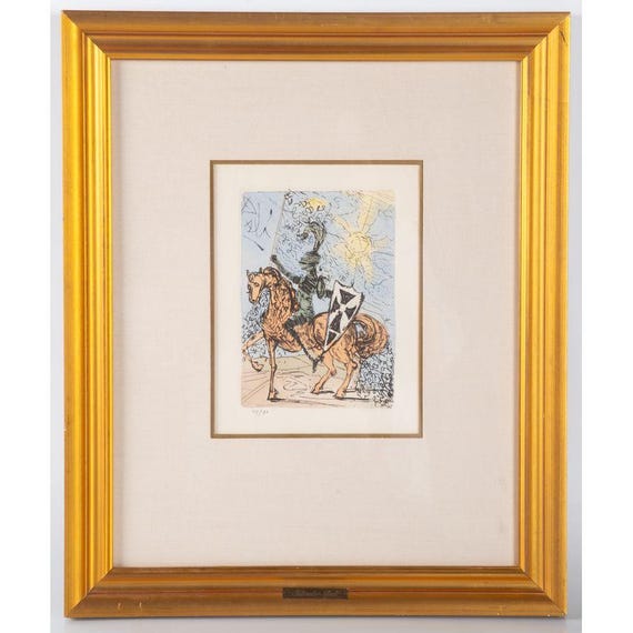 Salvador Dalí El Cid Etching | Pencil Numbered Framed Spanish Art Print