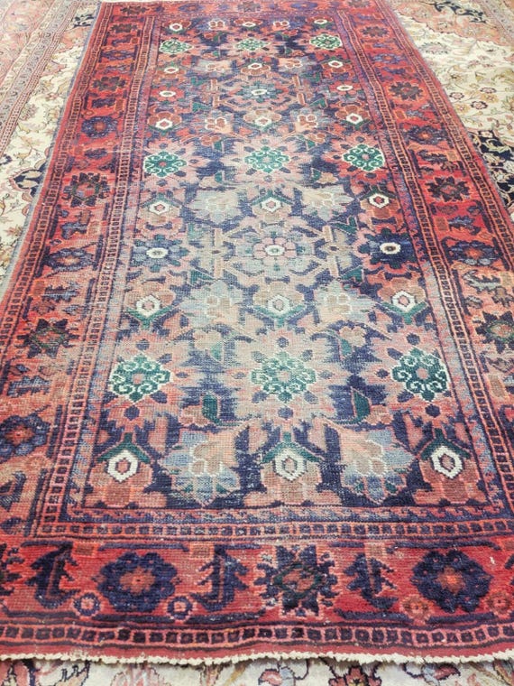 Semi Antique Oriental 4’ x 7’9” Hand Knotted Wool Rug