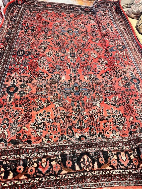 Semi Antique Oriental Sarouk Style 9’ × 12’ hand-knotted wool rug (SOLD - please have a look at our other rugs!)
