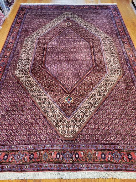 Vintage Bidjar Style 7’ x 10’ Fine Hand Knotted Oriental Wool Rug