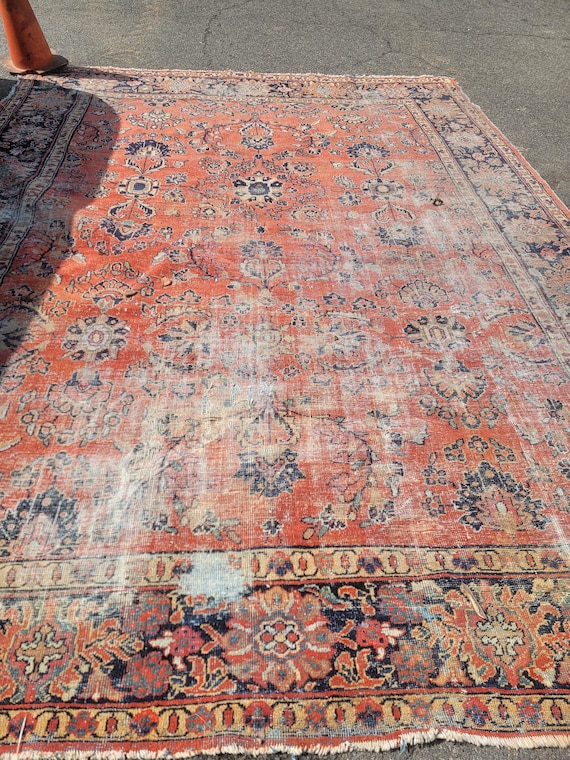 Antique Oriental Mahal 9' x 12' Hand Knotted Wool Rug