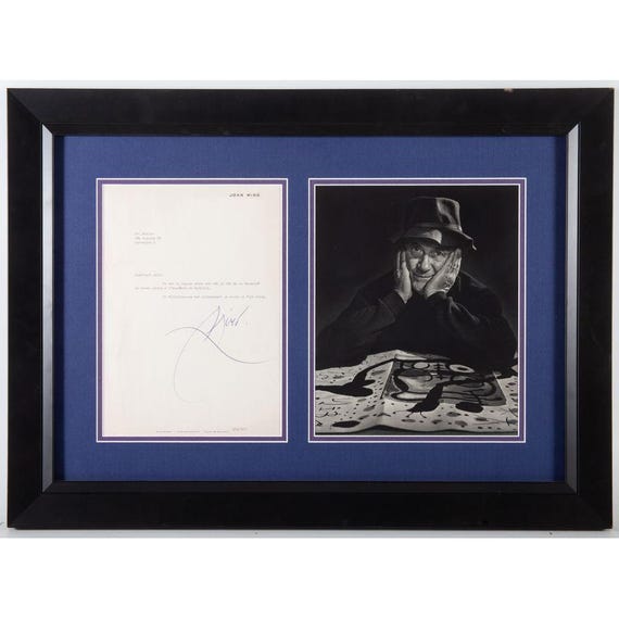 Joan Miró Hand-Signed Letter | Framed Autograph Display, Modern Art Memorabilia