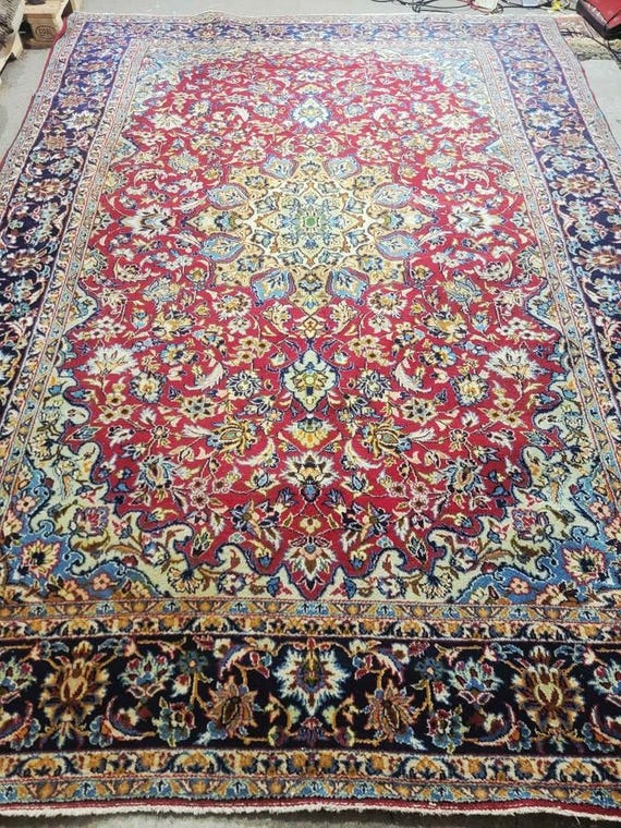 Vintage 8’1” x 11’6” Tabriz Hand Knotted Wool Rug