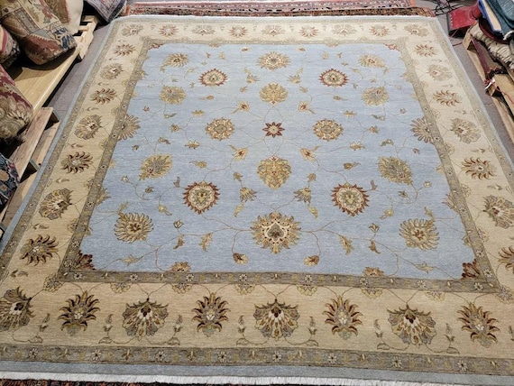 Vintage Turkish Oushak Hand Knotted Wool Rug 10’2” x 9’9”