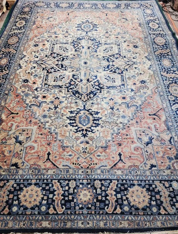 9x12 Karastan Blue Heriz 700 - 748 100% Wool Rug Genuine
