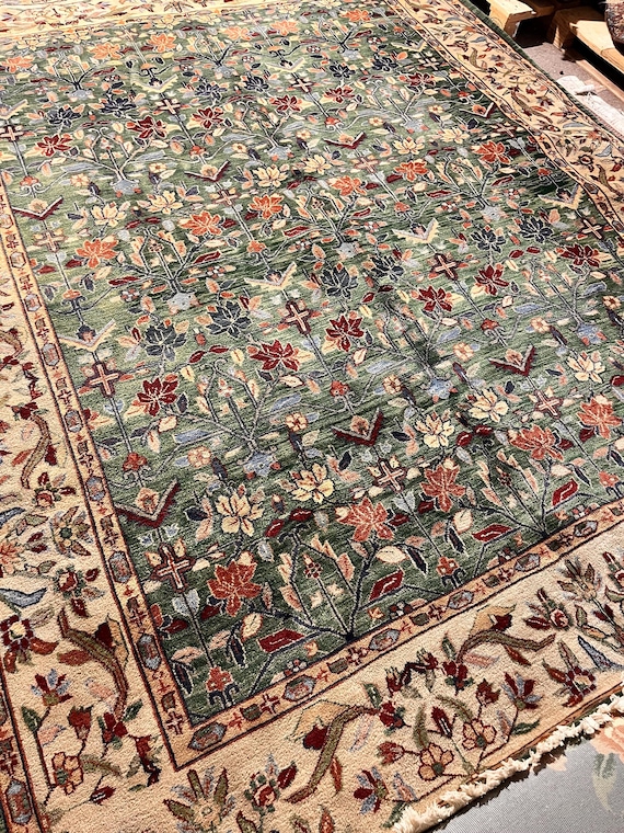 Kazak Garden Oriental Style 9’ x 12’ Hand Knotted Wool Rug