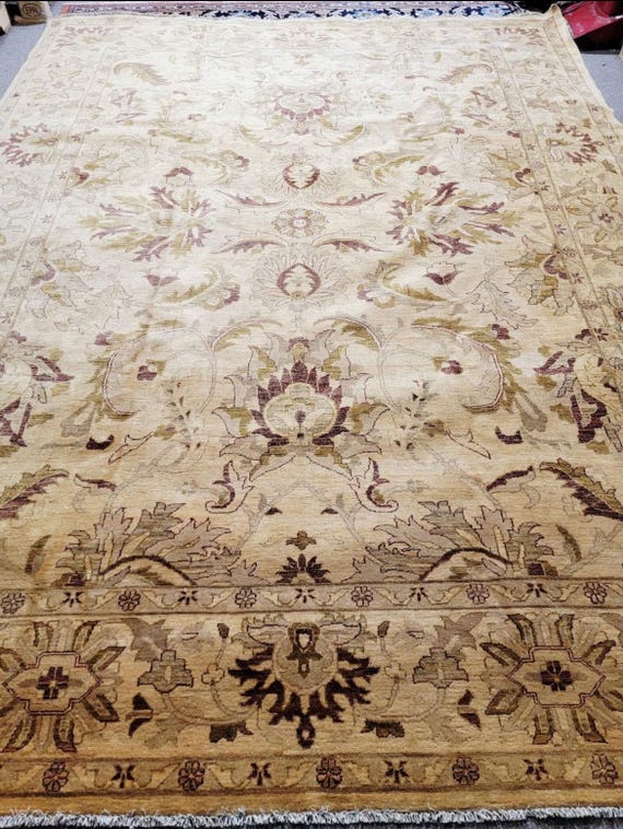 Turkish Oushak 9’ x 12’ Hand Knotted Wool Rug