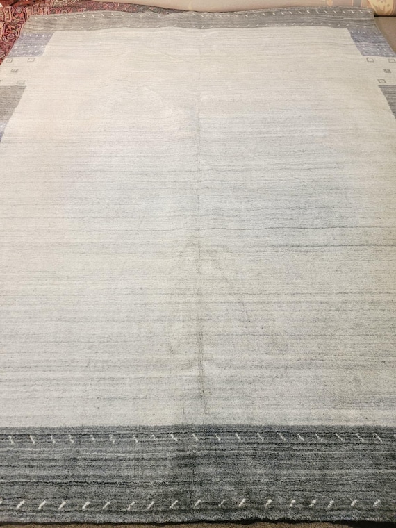 Hand Knotted Wool Gabbeh Rug 7’10” x 9’6” Modern Area Rug