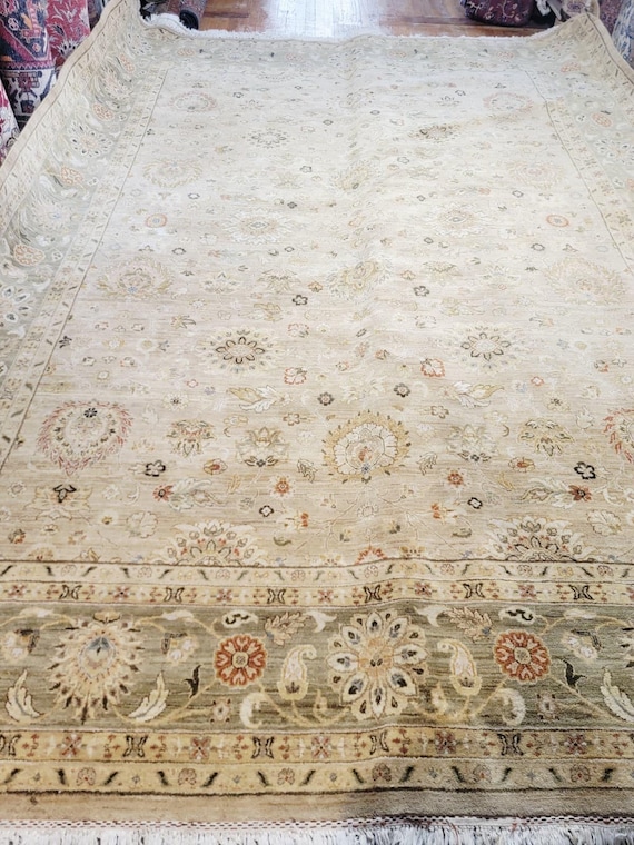 Vintage Turkish Oushak 9’ x 12’ Hand Knotted Wool Rug