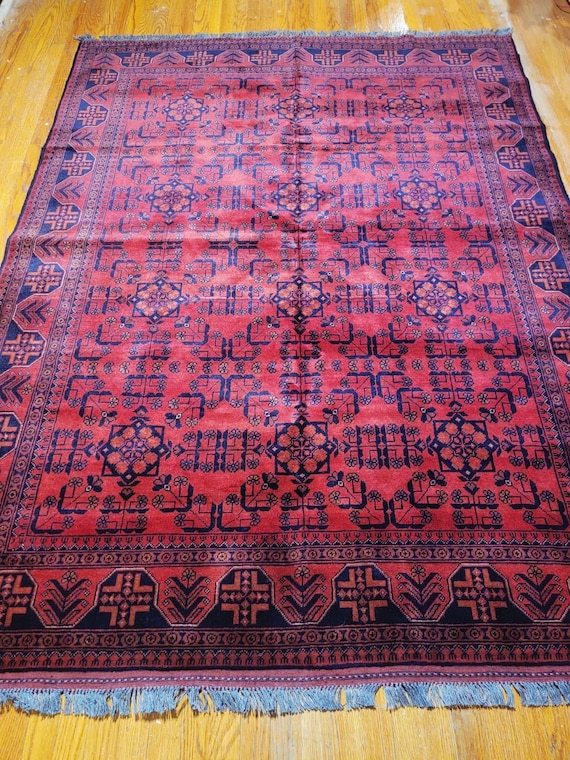 Turkomen Design 6’ x 8’ Hand Knotted Wool Rug