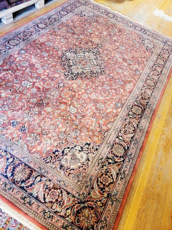 Vintage 7’ x 10’ Tabriz Style Hand Knotted Wool Rug
