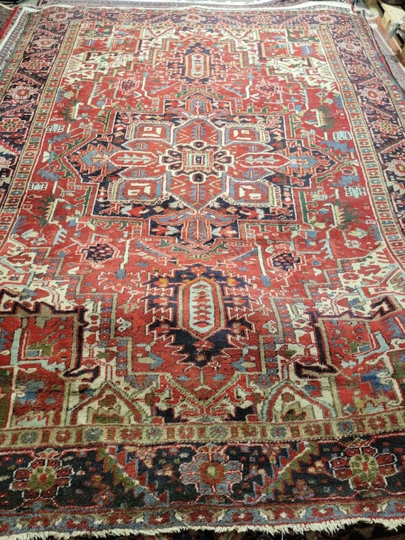 Semi Antique Heriz 9' x 12' Hand Knotted Wool Rug (SOLD - please have a look at our other Heriz rugs!)