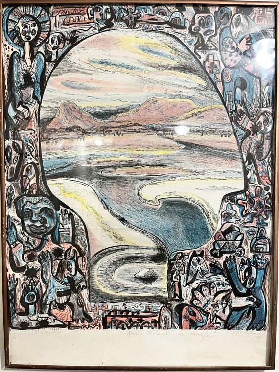 Artist-Signed Surrealist Mindscape Poster | Head With Landscape Inside | Visionary Art Print