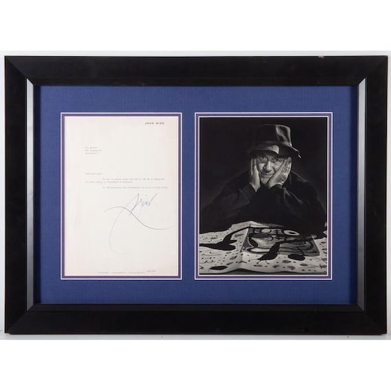 Joan Miró Hand-Signed Letter | Framed Autograph Display, Modern Art Memorabilia