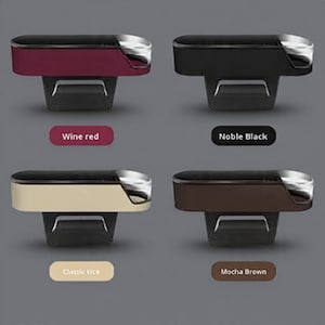 Universal PU Leather Car Seat Organizer | Cup Holder, Gap Storage Box