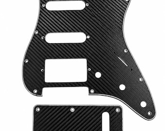 Custom Fender Stratocaster style  USA/Mexican Pickguard Set – 3-Ply Shielded (Carbon Fibre Effect) S/S/H