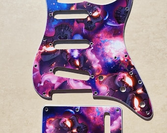 Fender Stratocaster style Pickguard & Matching Backplate – Cosmic Purple | 3-Ply Scratchplate mounting screws included