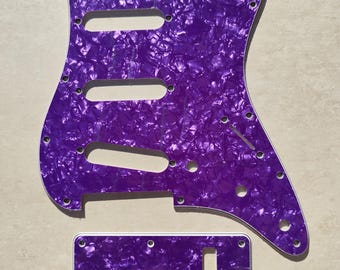 Fender Stratocaster style Pickguard and matching backplate – 3-Ply Shielded Scratchplate. Purple tortoise shell