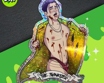 The Trickster "Twinkster" Pin-Up Glitter Vinyl Sticker - Sexy Slasher, DBD, Dead By Daylight, LGBTQA+, Horror Pin Up
