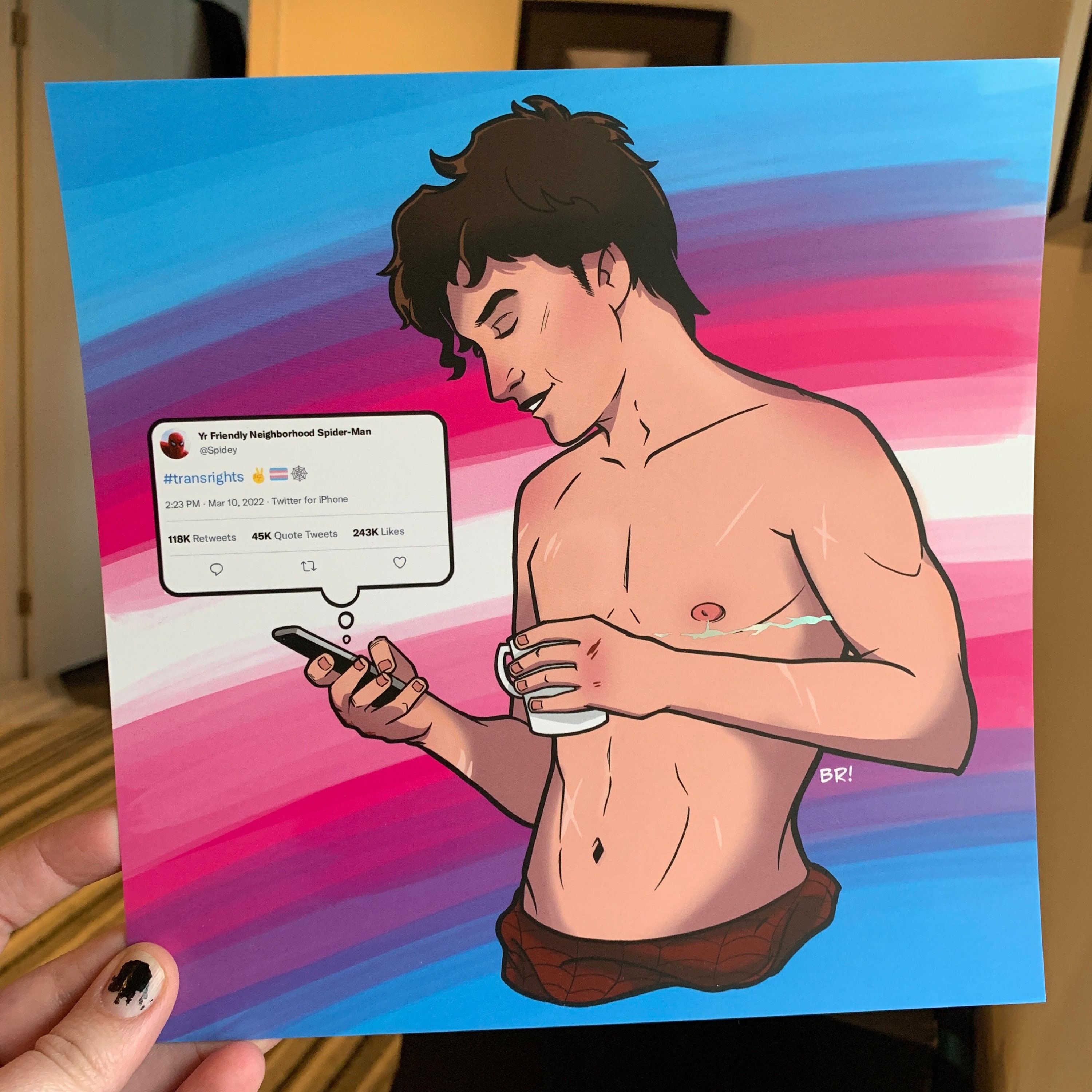 Trans Spider-man Peter Parker Holographic Print Top Surgery - Etsy Ireland Trans Spider-man Peter Parker Holographic Print Top Surgery - Etsy Ireland