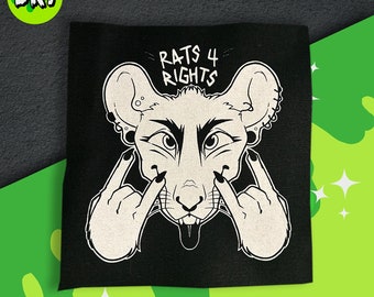 Rats 4 Rights Ratty Patch - Screen Printed Patch, Political, Equal Rights, Human Rights, LGBTQA+