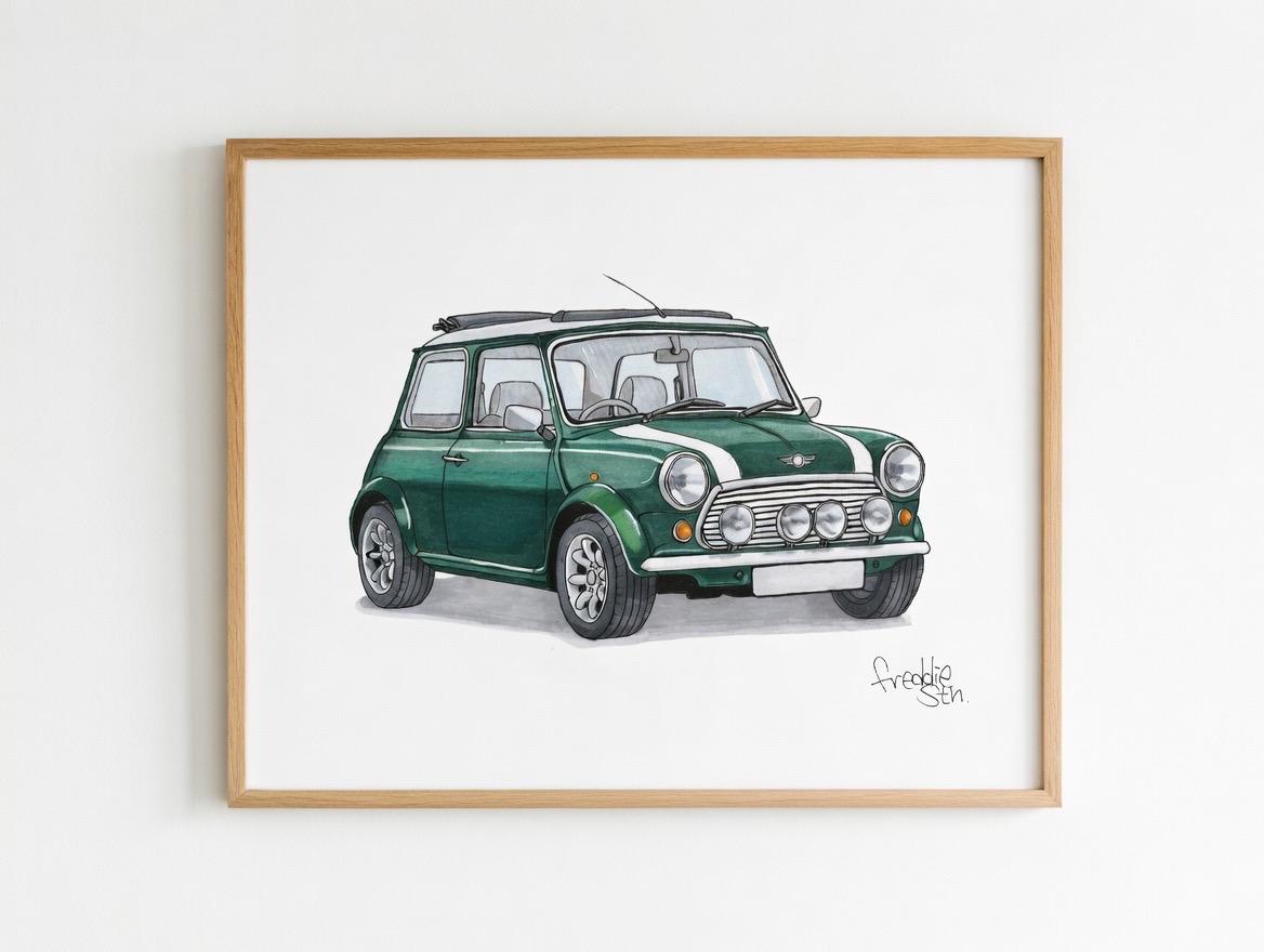 ミニクーパーのアートワーク - Etsy 日本