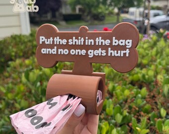 Wall Mounted Dog Poop Bag Dispenser | Funny Waste Bag Holder | Outdoor Pet Cleanup Gift