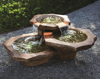 Moderner Garten-Wasserbrunnen, LED-Brunnen im Freien, Zeitgenössische Hinterhof-Wasserfunktion, Terrasse-Wasserfall-Brunnen, Landschaftsgarten-Dekor