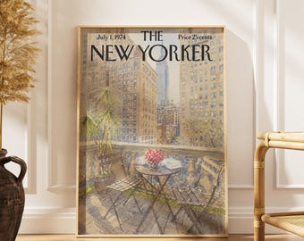 Vintage-Poster „Dachterrasse des New Yorker“, Skyline-Druck