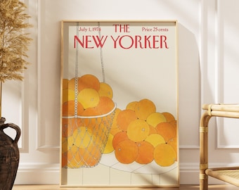 Vintage-Poster vom New Yorker Orangenmarkt, Kunstdruck für die Zitrusküche, Retro-Frucht-Wandbild, Vintage-Marktdeko