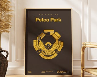 Petco Park Stadium Print, San Diego Padres Mid Century Modern Poster