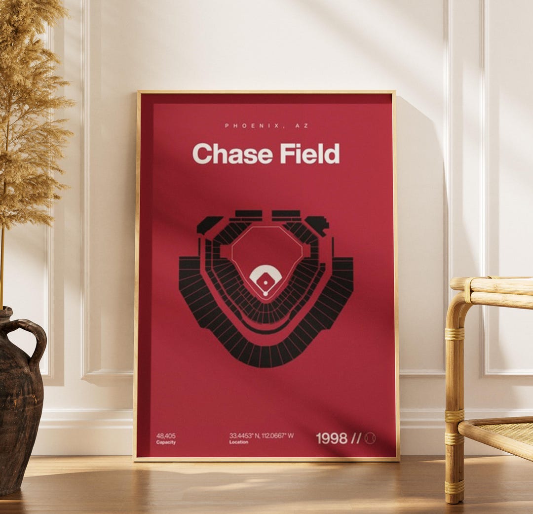 Chase Field Arizona Diamondbacks Stadium Print, Mid Century Modern ...
