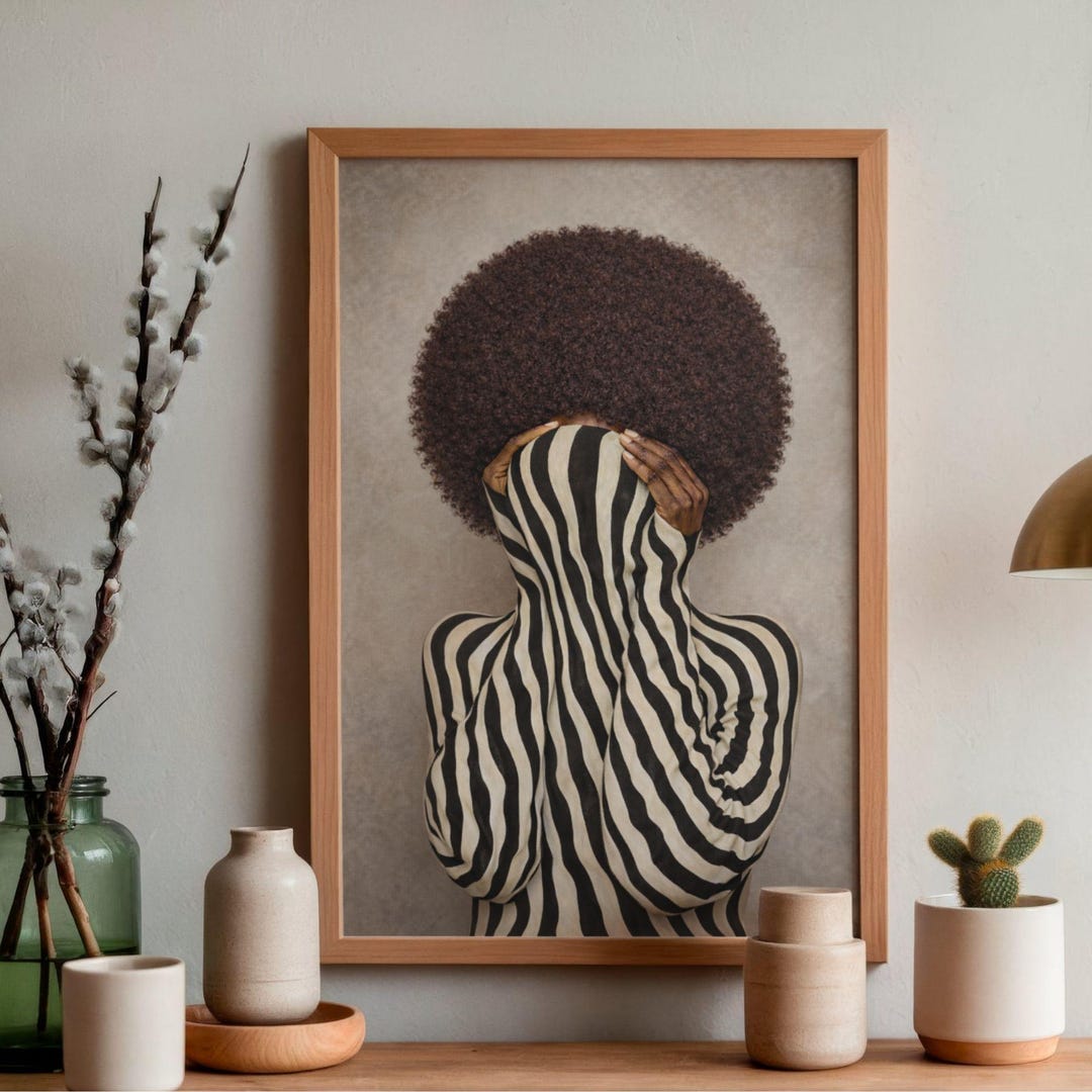 Neutral Afrocentric Black Woman Wall Art Printable- African Woman Art ...