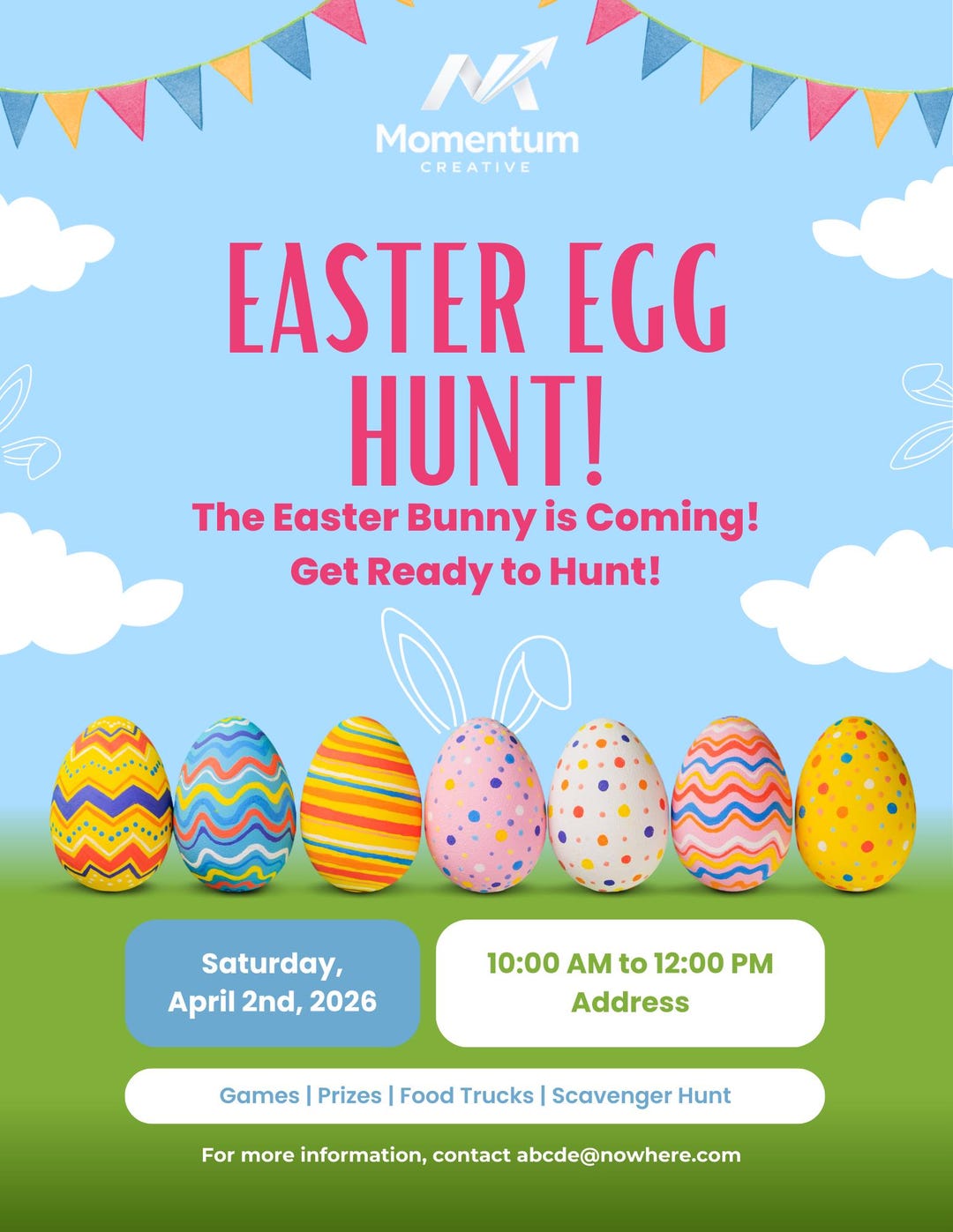 Editable Easter Egg Hunt Flyer Template | Community Event Invitation ...