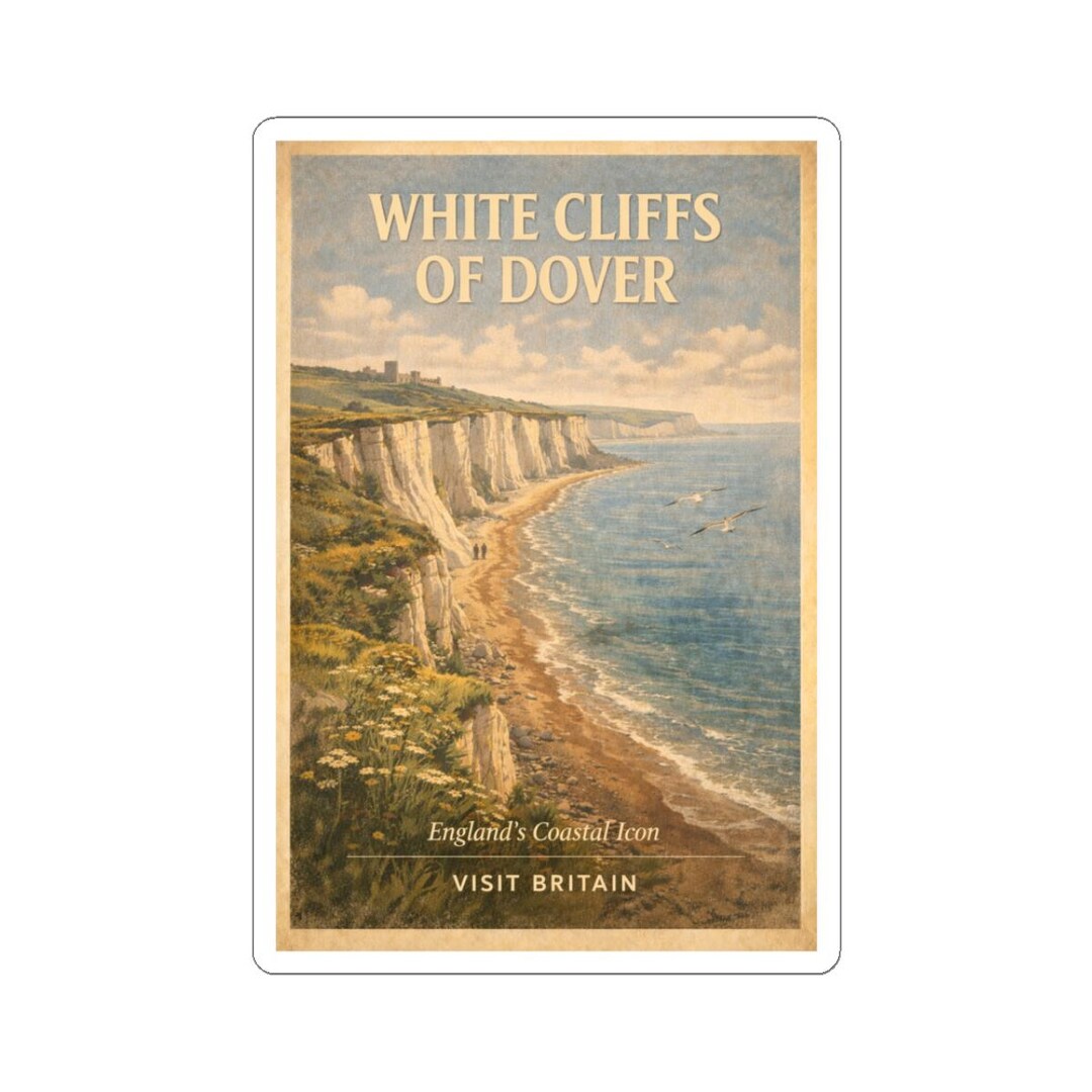 Dover Stickers White Cliffs of Dover Sticker | England Coastal Vinyl Decal | Dover ...
