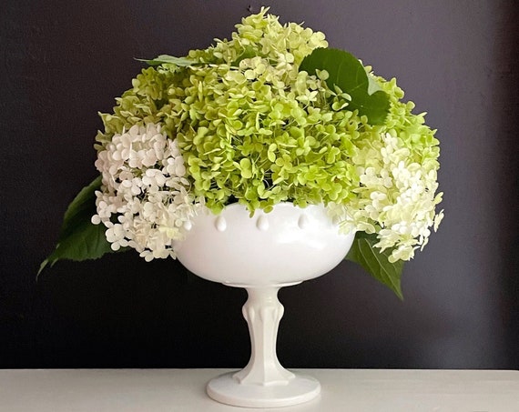 VINTAGE Milk Glass Compote Teardrop Pattern Indiana Glass White Opaque Glass Bowl On Pedestal Centerpiece Largest Size Of Tear Drop Line 60s
