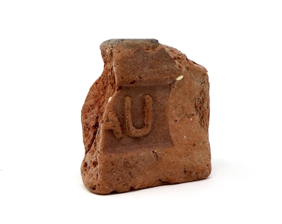 Vintage Brick Letter U Salvaged Red Brick Piece Beach Found Object