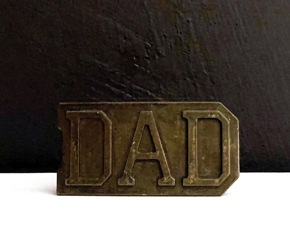 Vintage Belt Buckle Dad Brass Buckle for a Narrow Belt Forged Metal Large Letter D A D 1970s Mens Accessories Gift For Your Daddy