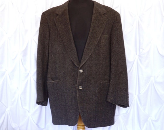 Vintage Brown Blazer Camel Hair Soft Tweed Look Men’s Jacket Winter Weight Sports Coat 1960s Edward Archer Riverhead-Southampton