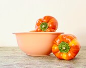 Vintage Pyrex Peach Mixing Bowl Clear Bottom 323 R Corning Pyrex Designs 1 Liter Bowl Medium Size 1980s Autumn Rainbow Set Glass Mixing Bowl