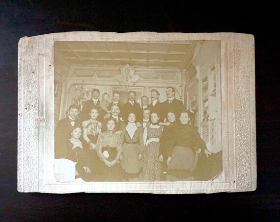 Antique Family Photograph Blattler Family Holiday Photo Early 1900s Astoria Queens Sepia Tone Turn of the Century Edwardian Era Clothes Room