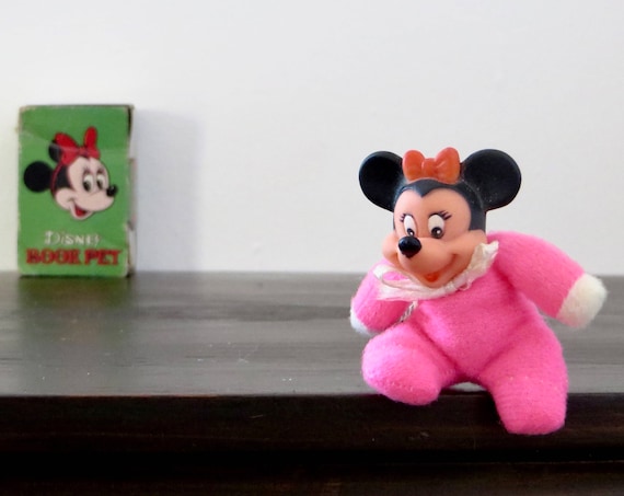 Vintage Minnie Disney Book Pet NO. 2 Collectible Tiny Minnie Mouse Figurine 1970s