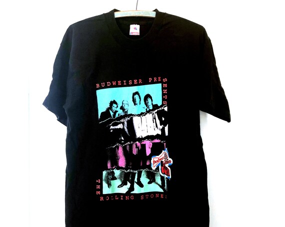 Vintage Rolling Stones Shirt Voodoo Lounge Tour 1994 Budweiser Concert TShirt Black The Stones Anheuser Busch 90s Mick Jagger Keith Richards