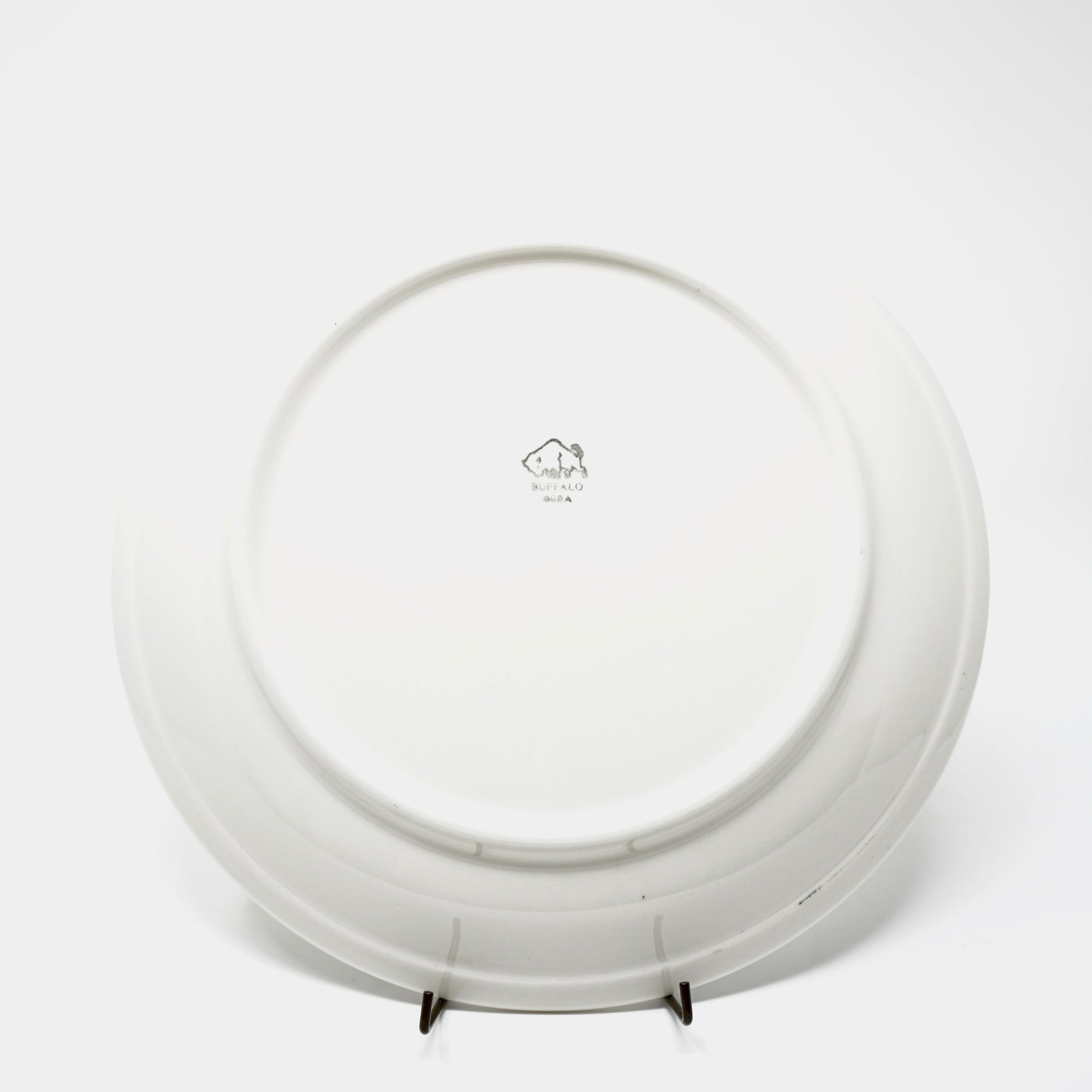 Vintage Dinner Plates White Black Rim Restaurant Ware Buffalo Etsy