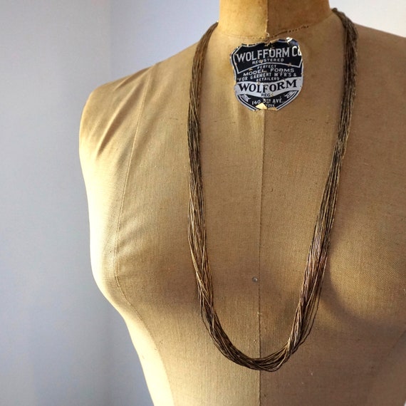 アクセサリー Vintage Navajo Chain Necklace Vintage Navajo Liquid Silver Necklace, Gold Washed Sterling Beads