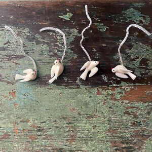 Artificial Doves (11 Inch Wingspan) White Flocked Body and Natural ...