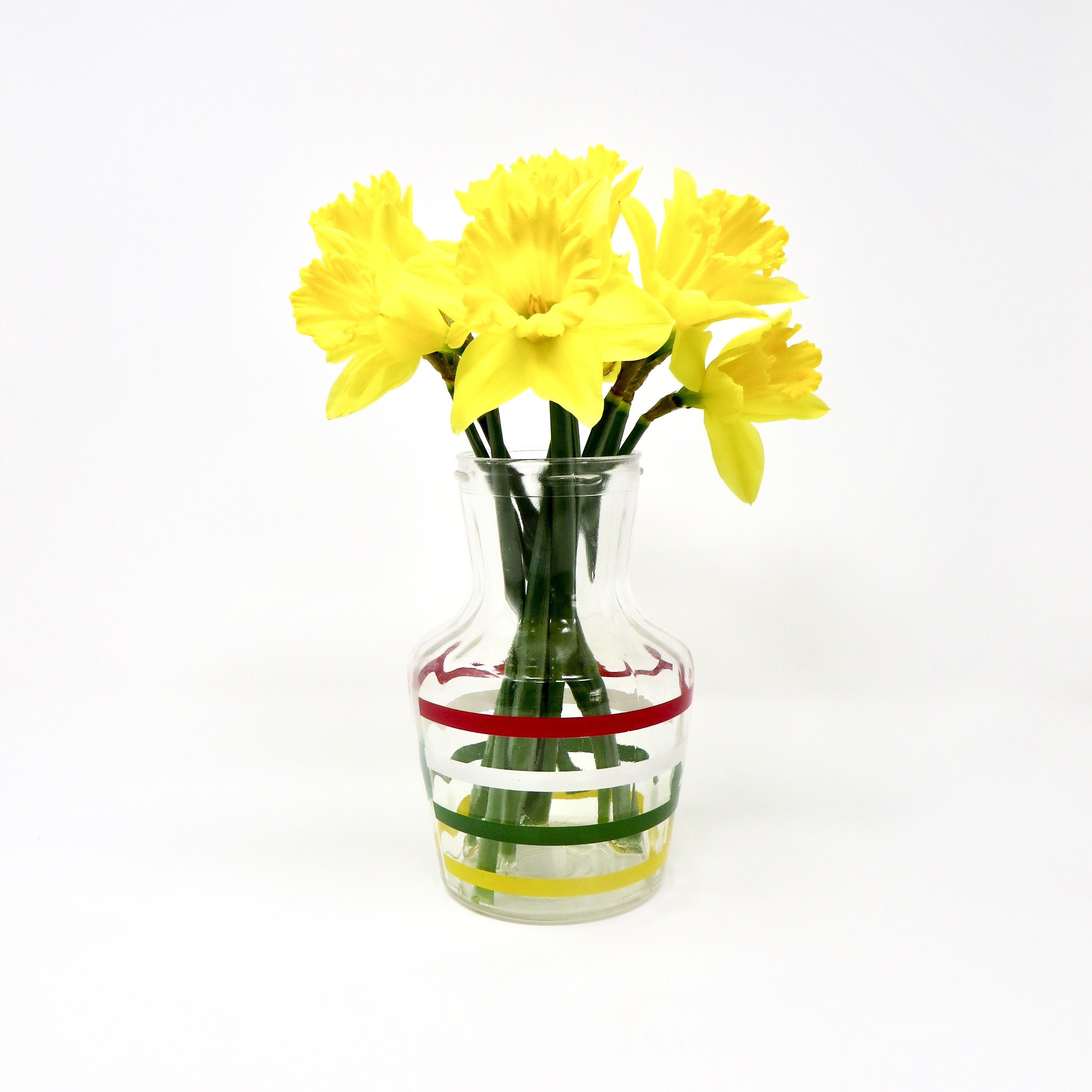 Small Glass Carafe With Stopper Iridescent Yellow 5.5